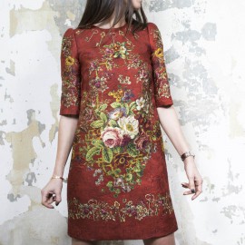 DOLCE & GABBANA T 36 dress with floral printed embossed polyester