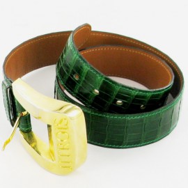 Ceinture Jean-Claude Jitrois en croco vert