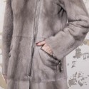 Manteau RIZAL en vison gris perle