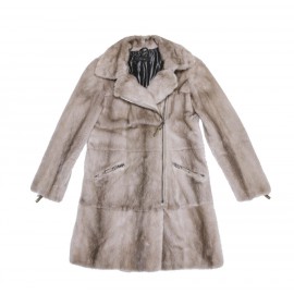 Manteau RIZAL en vison gris perle