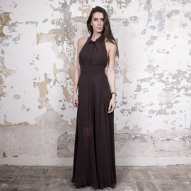 ROCHAS evening backless brwon long dress