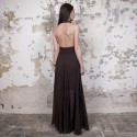 Robe longue du soir ROCHAS marron