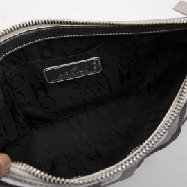 Pochette HOGAN by KARL LAGERFELD en cuir argent et bleu 