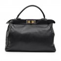 Sac Peekaboo FENDI  cuir d'agneau lisse noir TM