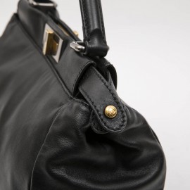 Sac Peekaboo FENDI  cuir d'agneau lisse noir TM