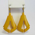 Boucles d'oreille clous ISADORA vintage en galalithe jaune