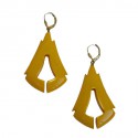 Boucles d'oreille clous ISADORA vintage en galalithe jaune