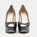 Escarpins T39 BALLY cuir bicolore bleu et noir