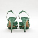 DOLCE & GABBANA high heels sandals in water green alligator size 37