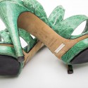 DOLCE & GABBANA high heels sandals in water green alligator size 37