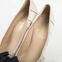 Escarpins T 37.5 CHANEL satin duchesse beige et noir