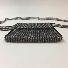 Petit sac GIORGIO ARMANI en perles transparentes et fils de soie marron