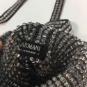 Petit sac GIORGIO ARMANI en perles transparentes et fils de soie marron