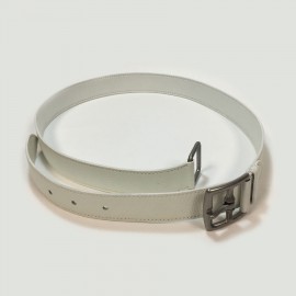 Ceinture HERMES boucle étriviere T78 en cuir clémence blanc