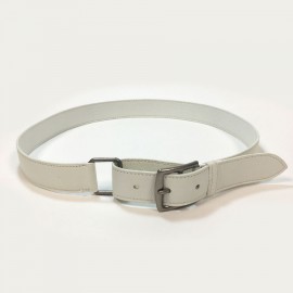 Ceinture HERMES boucle étriviere T78 en cuir clémence blanc