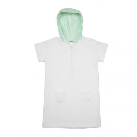 Robe COURREGES T   capuche verte