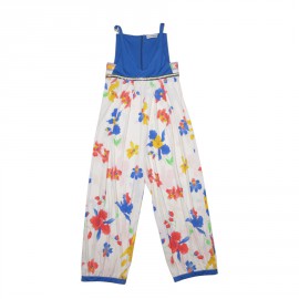 Combinaison LEONARD T38 sans manche bleue et fleurs