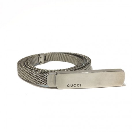 Ceinture GUCCI en acier argent 86 cm