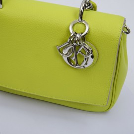 CHRISTIAN DIOR 'Be Dior' bag in acid green taurillon leather