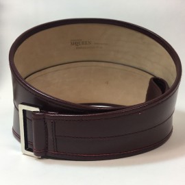 Ceinture T 75  ALEXENDER Mc QUEEN cuir bordeaux