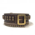 Ceinture T 75  ALEXENDER Mc QUEEN cuir marron "cartouchière"