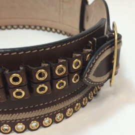 Ceinture T 75  ALEXANDER Mc QUEEN cuir marron "cartouchière"