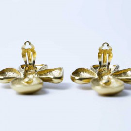 Boucles d'oreilles Clips YVES SAINT LAURENT trefles vintage