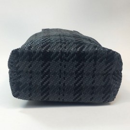 HERMES mini bag in black and charcoal fabric and leather