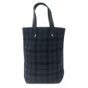 HERMES mini bag in black and charcoal fabric and leather