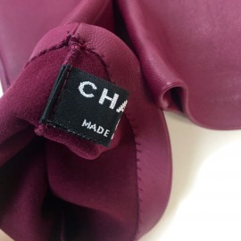 CHANEL long mittens in fuchsia lamb leather size 7,5 EU