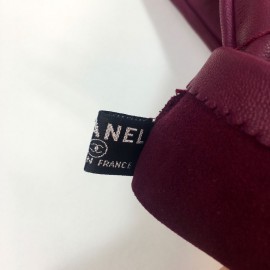 CHANEL long mittens in fuchsia lamb leather size 7,5 EU