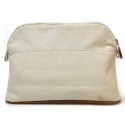 Pochette HERMES en toile beige PM