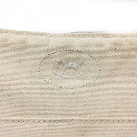 Pochette HERMES en toile beige PM