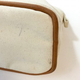 Pochette HERMES en toile beige PM