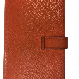 Portefeuille  Bearn HERMES cuir epsom potiron