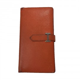 Portefeuille  Bearn HERMES cuir epsom potiron