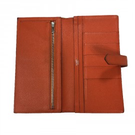 Portefeuille  Bearn HERMES cuir epsom potiron