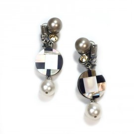 Boucles d'oreilles clips PHILIPPE FERRANDIS pendants