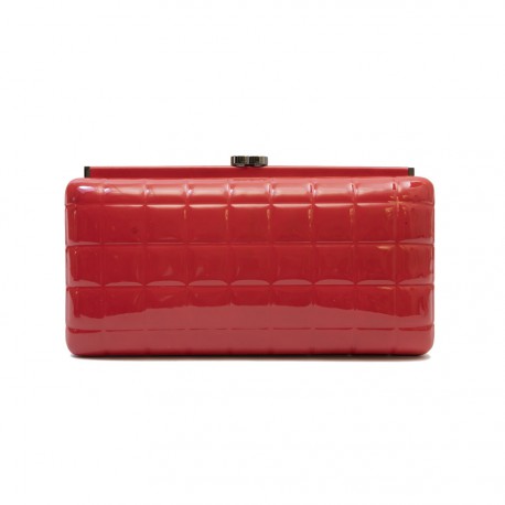 CHANEL clutch in red patent...