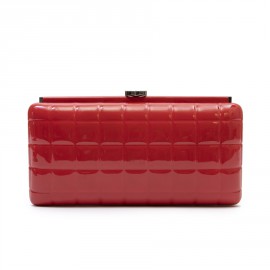 Clutch CHANEL cuir verni rouge