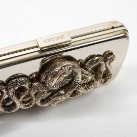 Minaudière ROBERTO CAVALLI en métal doré et serpent bijou