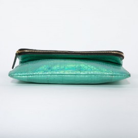 Pochette  python vert et bleu 