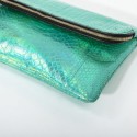 Pochette  python vert et bleu 