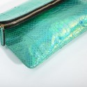 Pochette  python vert et bleu 