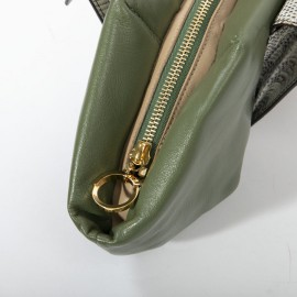 Pochette en cuir vert et lezard 