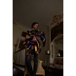 Robe Couture CHRISTIAN LACROIX satin multicolore T36