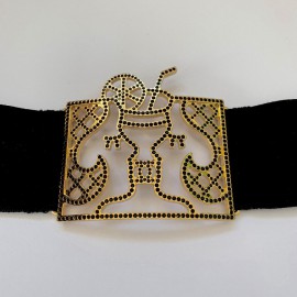 Ceinture CHANEL velours noir