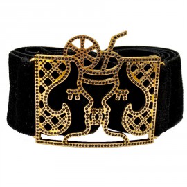 Ceinture CHANEL velours noir