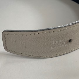 Ceinture H HERMES strié réversible