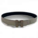 Ceinture H HERMES strié réversible